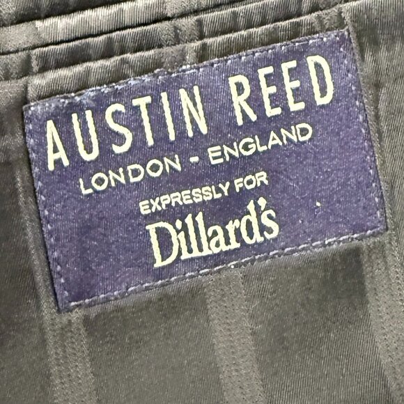Austin Reed Mens Dillards Blue Worsted Wool Blazer Jacket 48R Gold Buttons - Picture 3 of 15